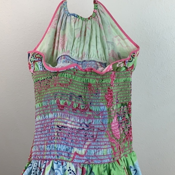 RARE Nilla Shields shirred high waist halter dress - Picture 5 of 11